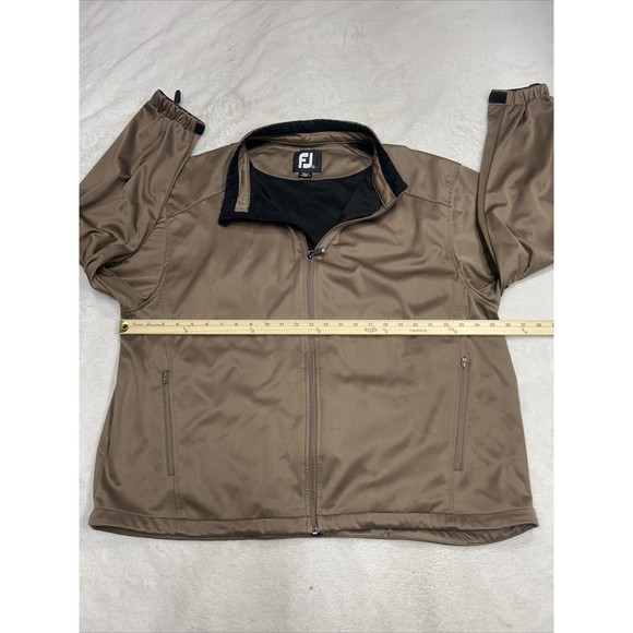 FootJoy FJ Brown Full Zip Fleece Lined Mock Neck Golf Jacket Men's Size 2XL - Picture 7 of 10
